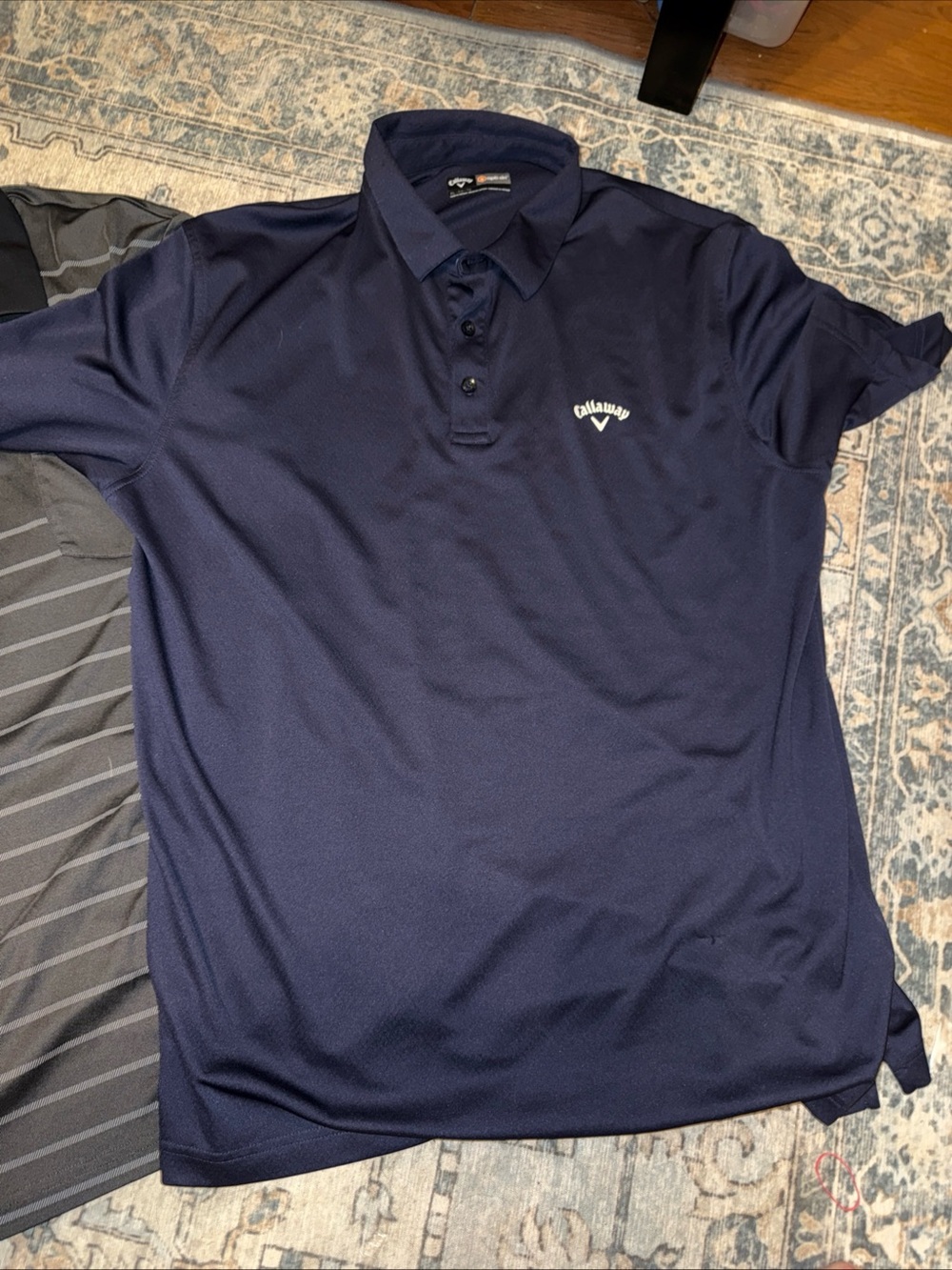 Bundle of 2 Golf Callaway Men's Navy Shirt - & PgA Gray stripes size XL - Picture 3 of 4
